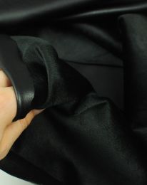 Ткань кожа искусственная на меху черный