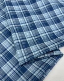 Ткань клетка костюмная "Севиль" d 8631 дымчатый синий