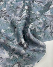 Ткань органза  тенсел-шелк принт d4 голубой