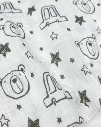 Ткань муслин принт Д33 светлое молоко