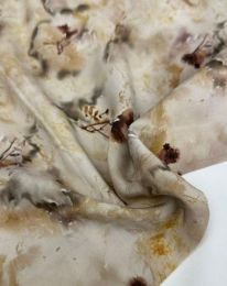 Ткань штапель принт "Адель" d10 бежевый песочный