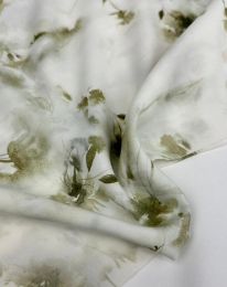 Ткань штапель принт "Адель" d12 светло-зелёный