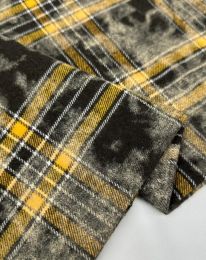 Ткань клетка костюмная плотная d 20 коричневый