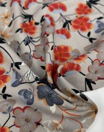 Ткань штапель принт D12 кофе с молоком