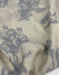 Ткань лен принт "Дорис" д9 табачный