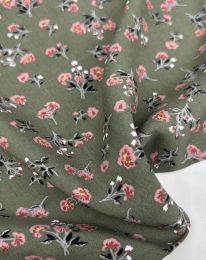 Ткань штапель принт D2 выбеленная олива