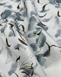 Ткань бохо принт "Вероника" D13 выбеленный голубой