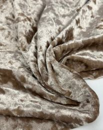 Ткань велюр стретч мрамор бежево-розовый