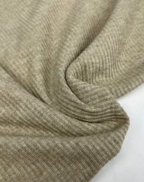 Ткань трикотаж в рубчик 2834 светло-бежевый