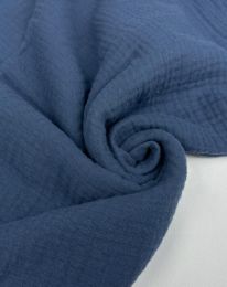 Ткань муслин однотонный дымчатый синий