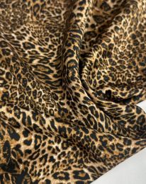 Ткань шелк принт "Лео" d 1 темно-бежевый