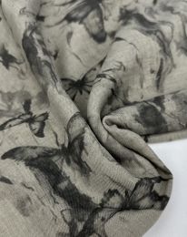 Ткань цея меланж принт д2 серо-бежевый