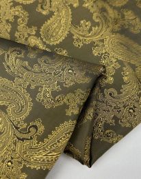 Ткань подклада жаккард "Огурцы" д 2 желтое золото
