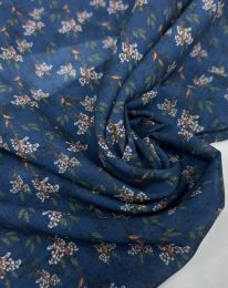 Ткань шифон принт d8 темно-синий
